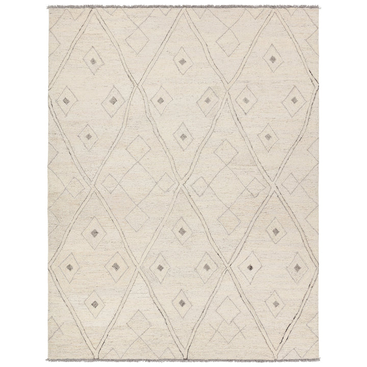 Jaipur Living Ismael Handmade Trellis White/Gray Area Rug (9'X12' Rectangle)