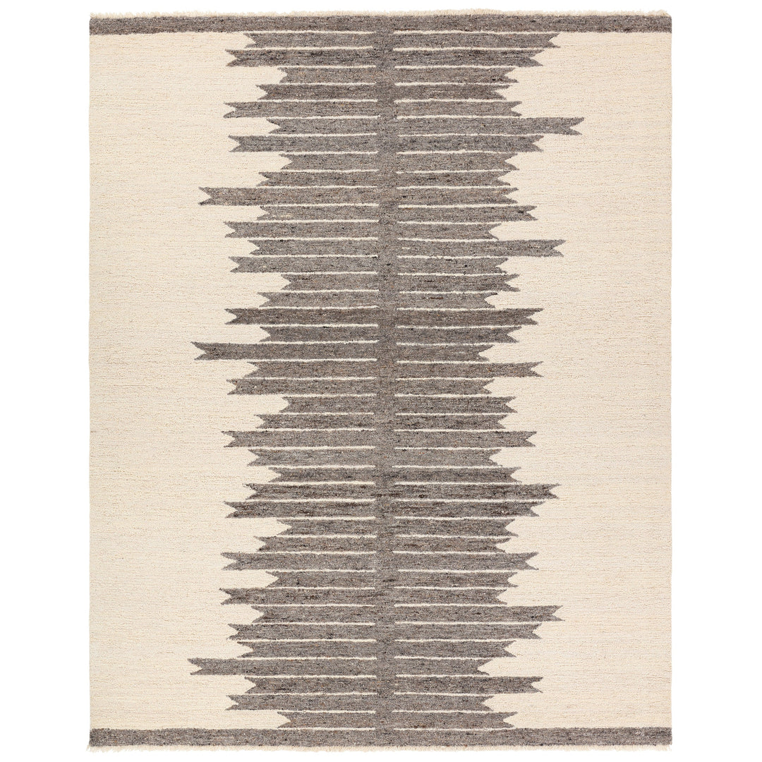 Jaipur Living Chaima Handmade Striped Gray/White Area Rug (5'X8' Rectangle)