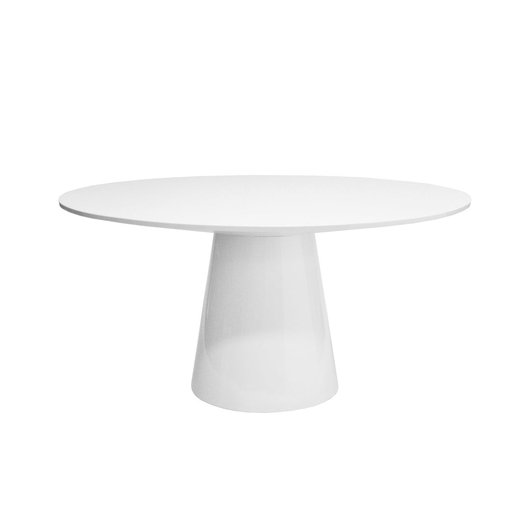 Hamilton - White Lacquer Dining Table Base And Top