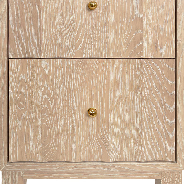 Side Tables Two Door Side Table With Fluted Detail In Cerused Oak