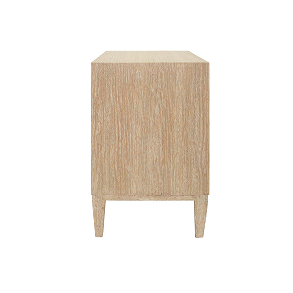 Side Tables Two Door Side Table With Fluted Detail In Cerused Oak