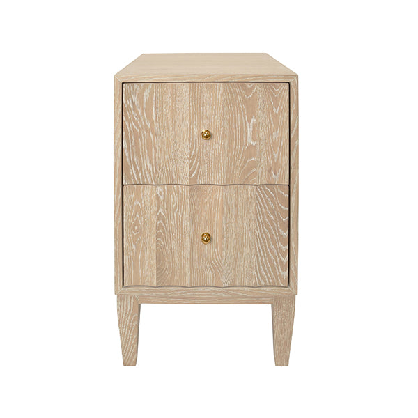 Side Tables Two Door Side Table With Fluted Detail In Cerused Oak