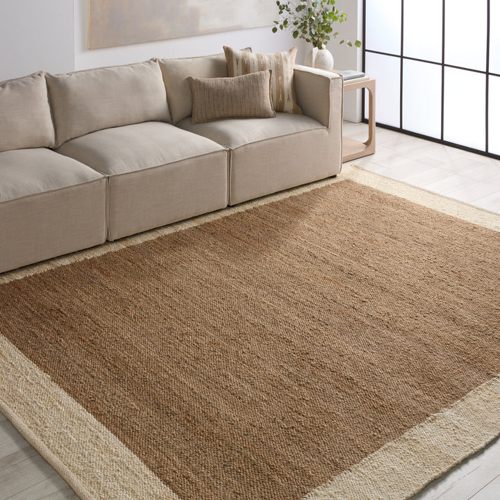 Jaipur Living Query Handmade Bordered Brown/ Tan Area Rug (9'X12')