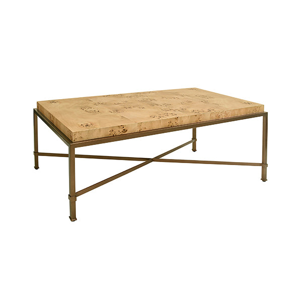 Coffee Tables Antique Brass Frame Coffee Table With Thick Top In Burl Wood