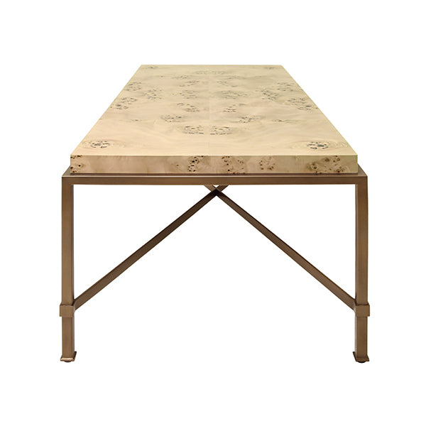 Coffee Tables Antique Brass Frame Coffee Table With Thick Top In Burl Wood