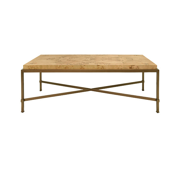 Coffee Tables Antique Brass Frame Coffee Table With Thick Top In Burl Wood