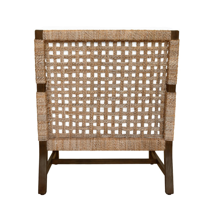 Harmon - Club Chair With Woven Seagrass Detail And Ivory Linen Cushion