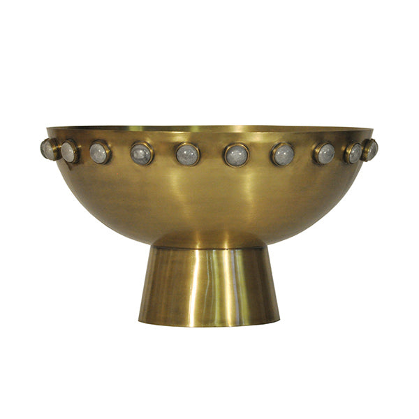 Bowls Harvey - Antique Brass Bowl With Stone Detail