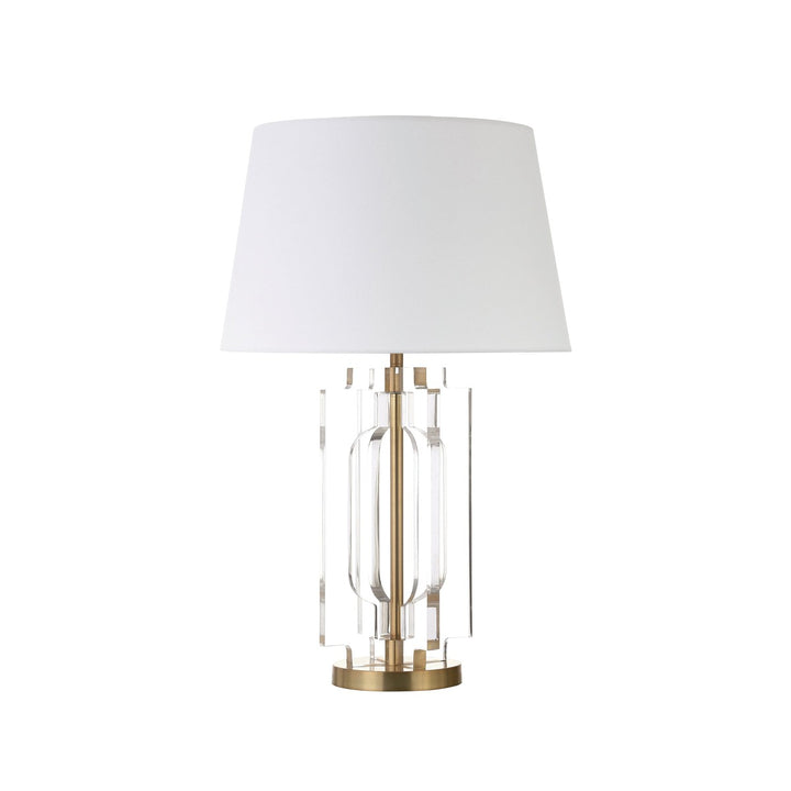 Haven - Stacked Acrylic Square Table Lamp With Antique Brass Parts