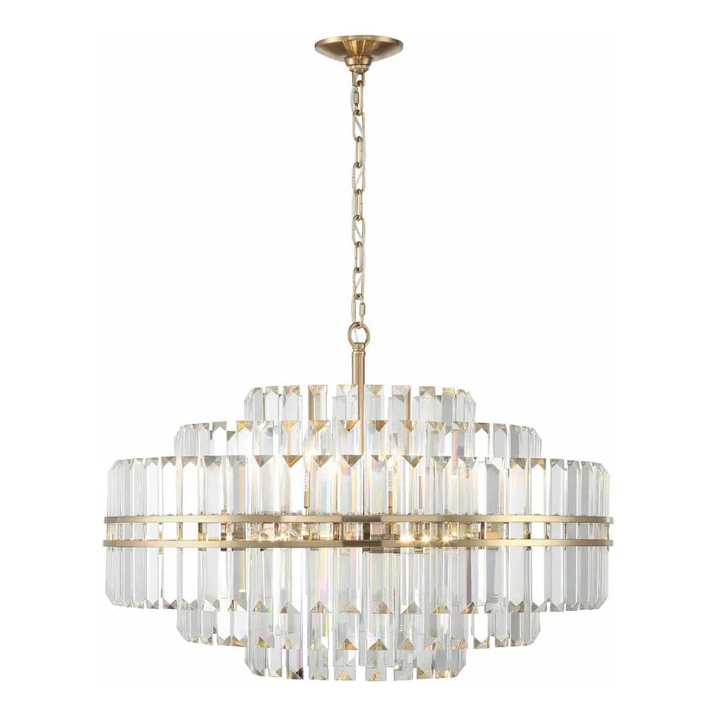 Hayes 16 Light Chandelier-Crystorama Lighting Company-CRYSTO-HAY-1407-AG-ChandeliersRound - Aged Brass-2-France and Son