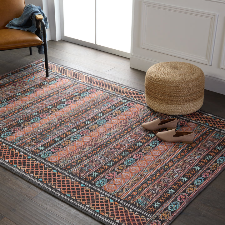 Kate Lester + Jaipur Living Auril Tribal Multicolor/ Orange Area Rug (5'X7'6")