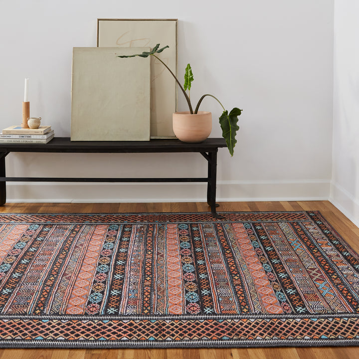 Kate Lester + Jaipur Living Auril Tribal Multicolor/ Orange Area Rug (5'X7'6")