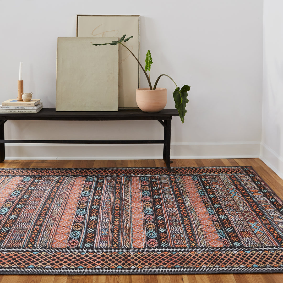 Kate Lester + Jaipur Living Auril Tribal Multicolor/ Orange Area Rug (9'X12')