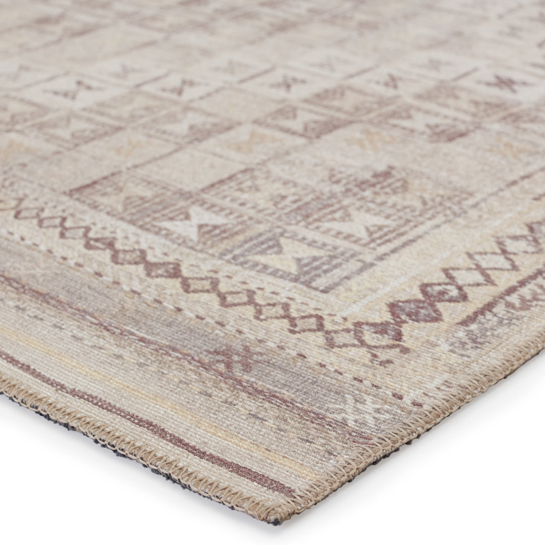 Kate Lester + Jaipur Living Davina Tribal Beige/ Burgundy Area Rug (9'X12')