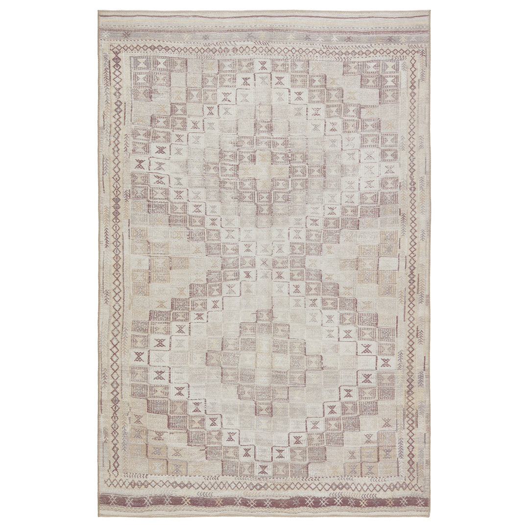 Kate Lester + Jaipur Living Davina Tribal Beige/ Burgundy Area Rug (9'X12')