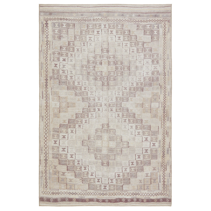 Kate Lester + Jaipur Living Davina Tribal Beige/ Burgundy Area Rug (5'X7'6")