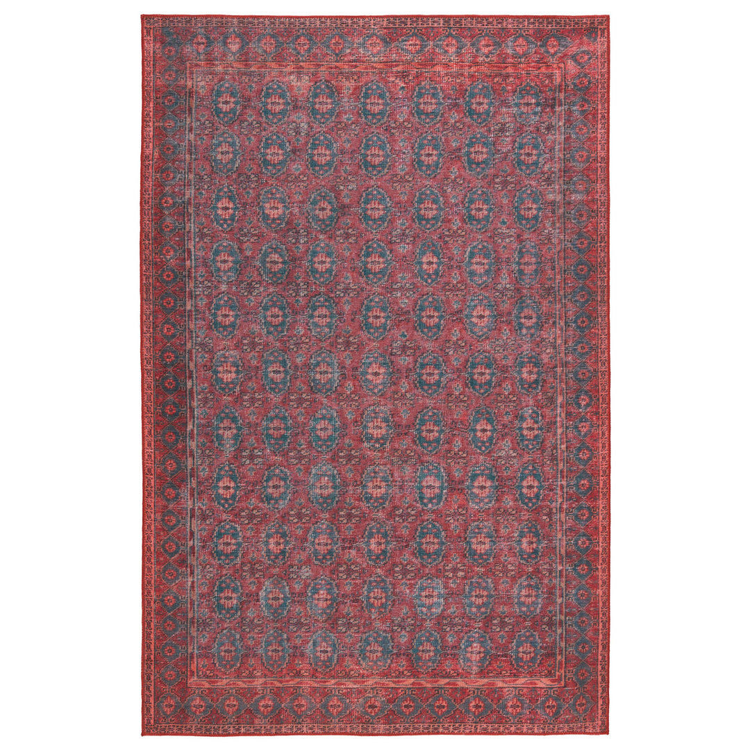 Kate Lester + Jaipur Living Kalinar Damask Dark Red/ Blue Area Rug (5'X7'6")