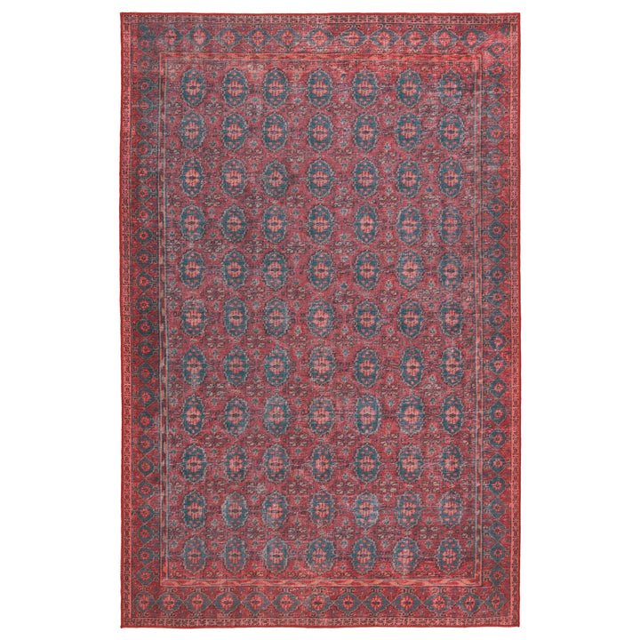 Kate Lester + Jaipur Living Kalinar Damask Dark Red/ Blue Area Rug (5'X7'6")