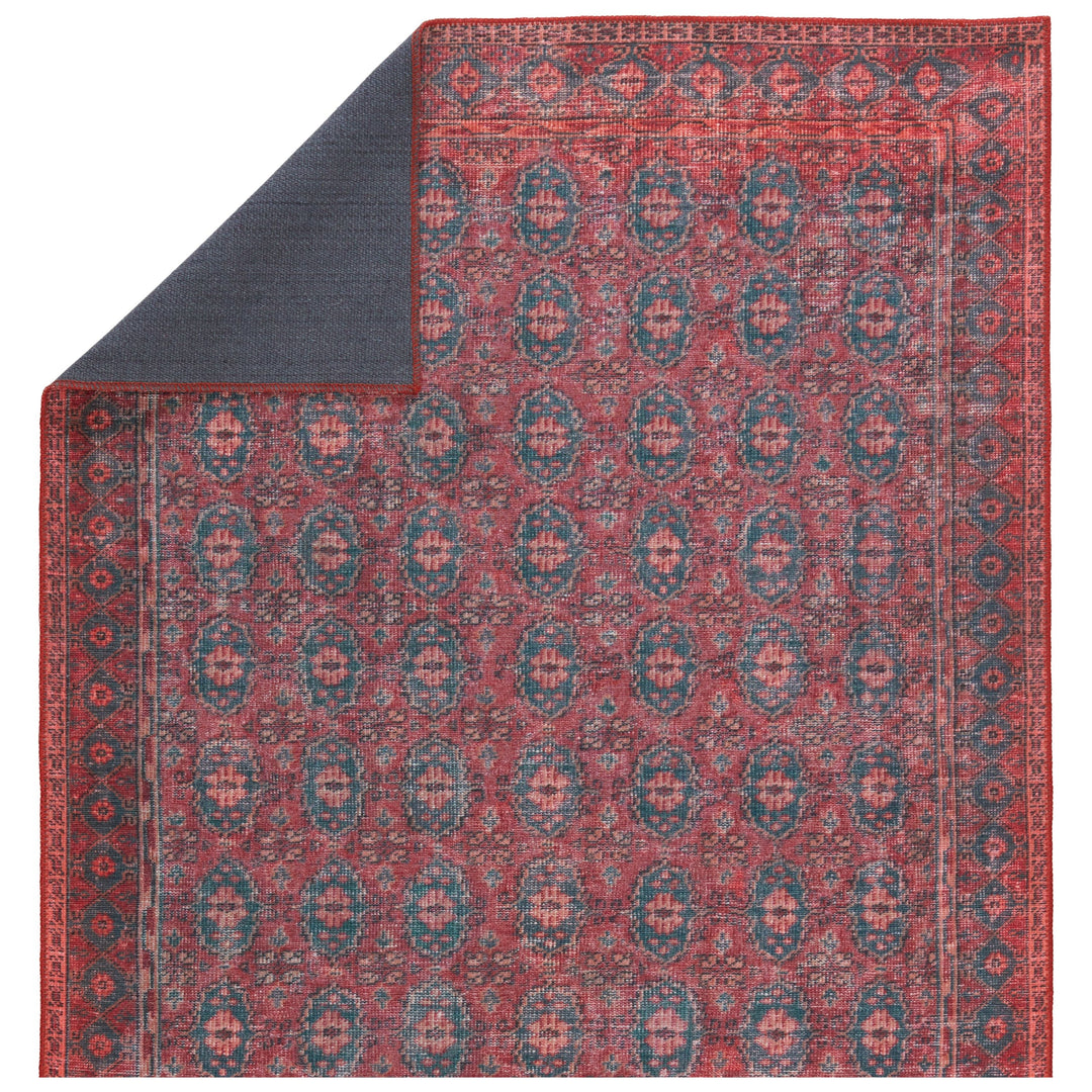 Kate Lester + Jaipur Living Kalinar Damask Dark Red/ Blue Area Rug (5'X7'6")