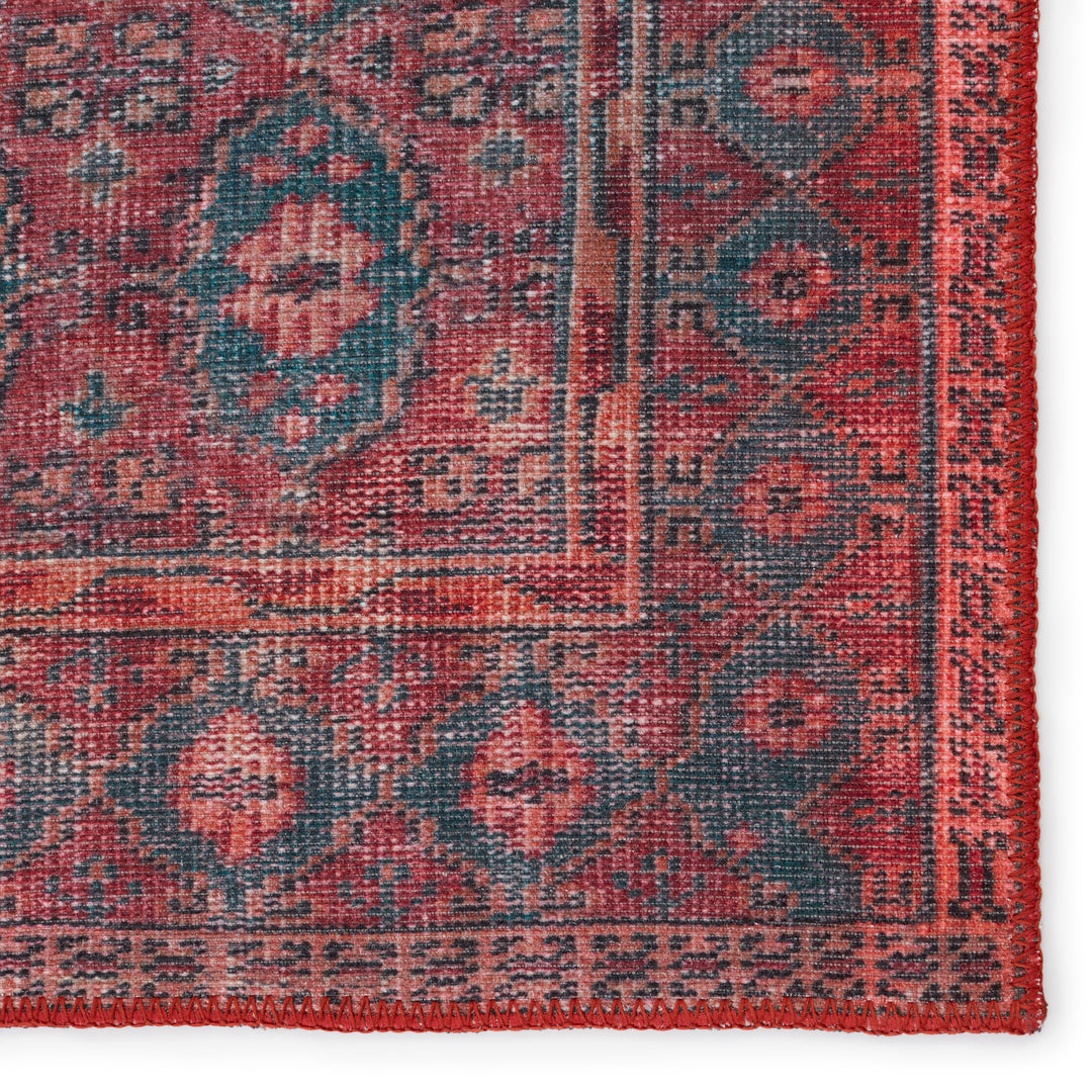 Kate Lester + Jaipur Living Kalinar Damask Dark Red/ Blue Area Rug (5'X7'6")