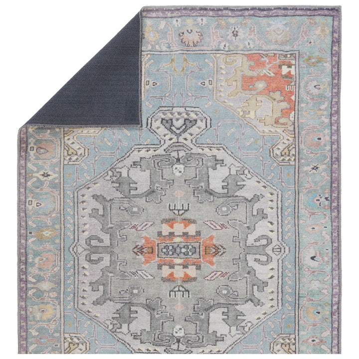 Kate Lester + Jaipur Living Zenora Medallion Sky Blue/ Silver Area Rug (5'X7'6")