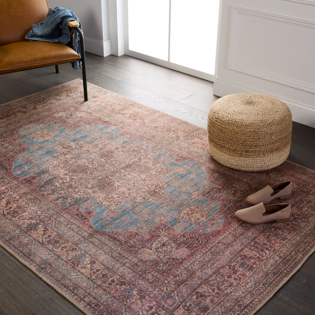 Kate Lester + Jaipur Living Vacherie Medallion Red/ Blue Area Rug (7'6"X10')