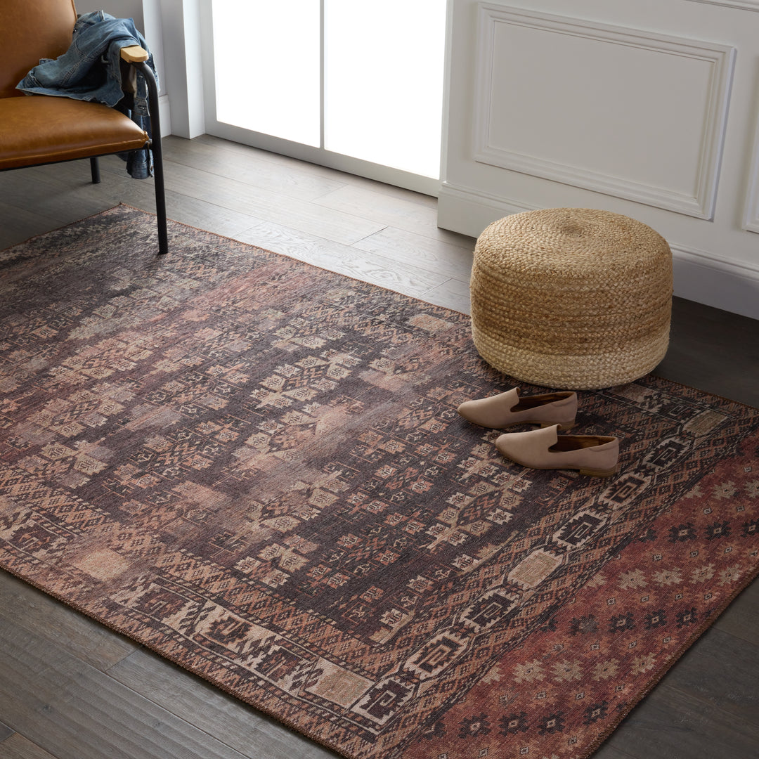 Kate Lester + Jaipur Living Minerva Tribal Brown/ Terracotta Area Rug (5'X7'6")