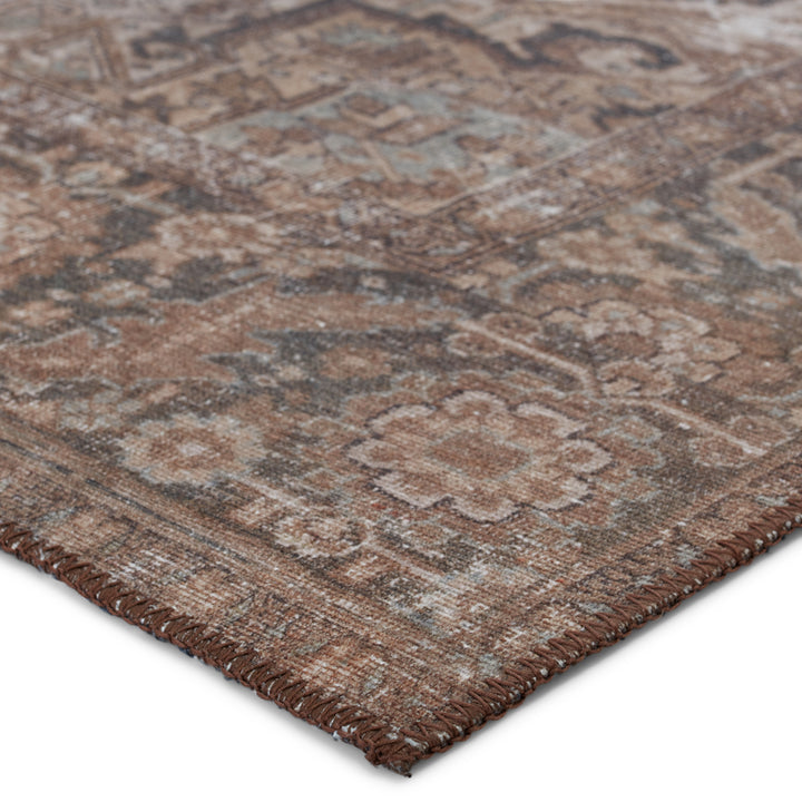 Kate Lester + Jaipur Living Minita Medallion Brown/ Tan Runner Rug (2'6"X10')