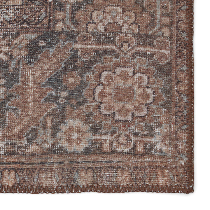 Kate Lester + Jaipur Living Minita Medallion Brown/ Tan Runner Rug (2'6"X10')