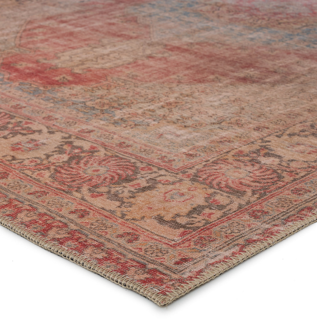 Kate Lester + Jaipur Living Leonine Medallion Red/ Blue Area Rug (5'X7'6")