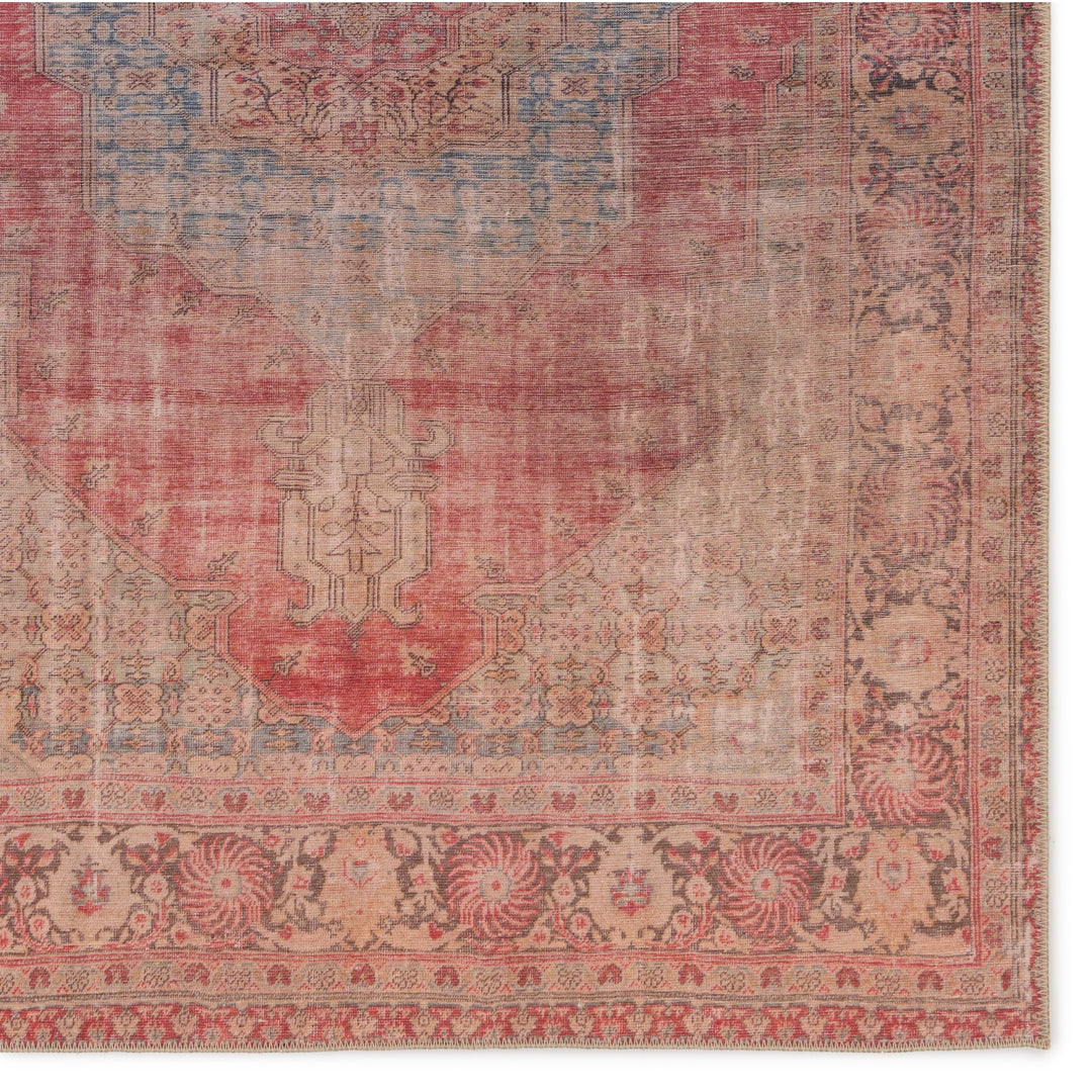 Kate Lester + Jaipur Living Leonine Medallion Red/ Blue Area Rug (5'X7'6")