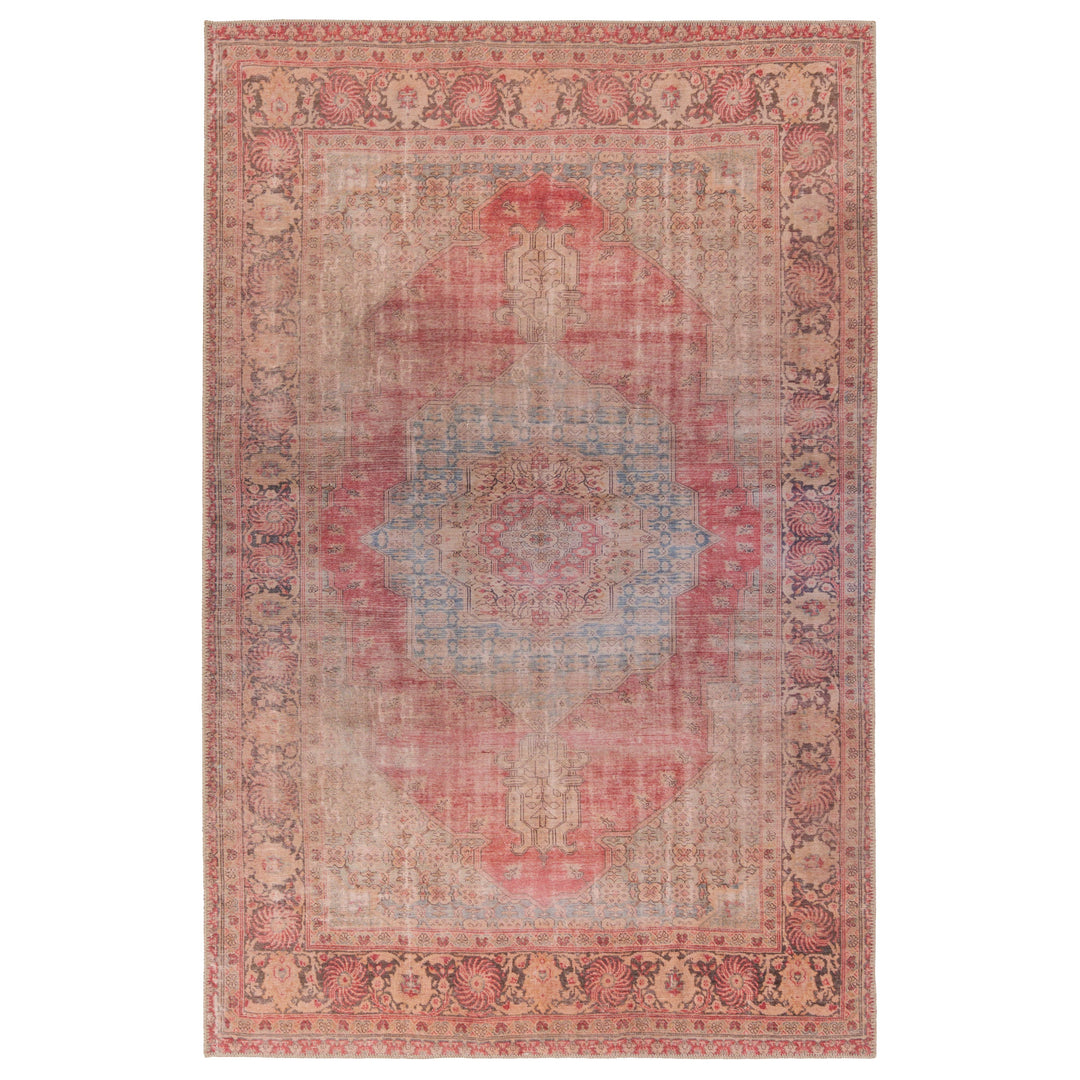 Kate Lester + Jaipur Living Leonine Medallion Red/ Blue Area Rug (7'6"X10')