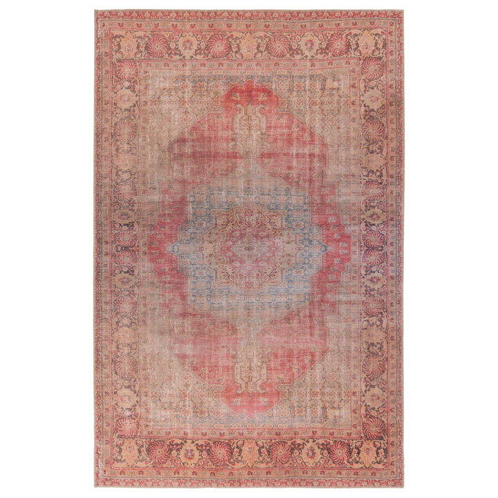 Kate Lester + Jaipur Living Leonine Medallion Red/ Blue Area Rug (9'X12')