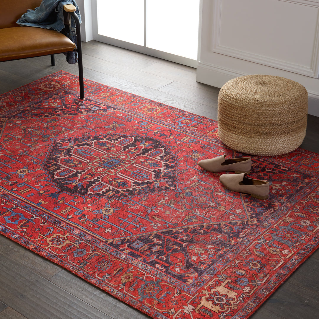 Kate Lester + Jaipur Living Eterna Medallion Red/ Blue Area Rug (9'X12')