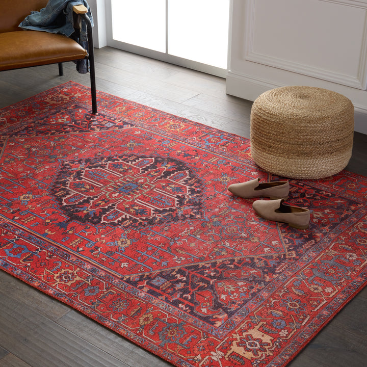 Kate Lester + Jaipur Living Eterna Medallion Red/ Blue Area Rug (5'X7'6")