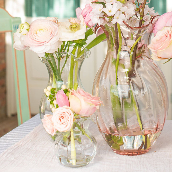 Hibiscus Glass Vertical Fluted Vase