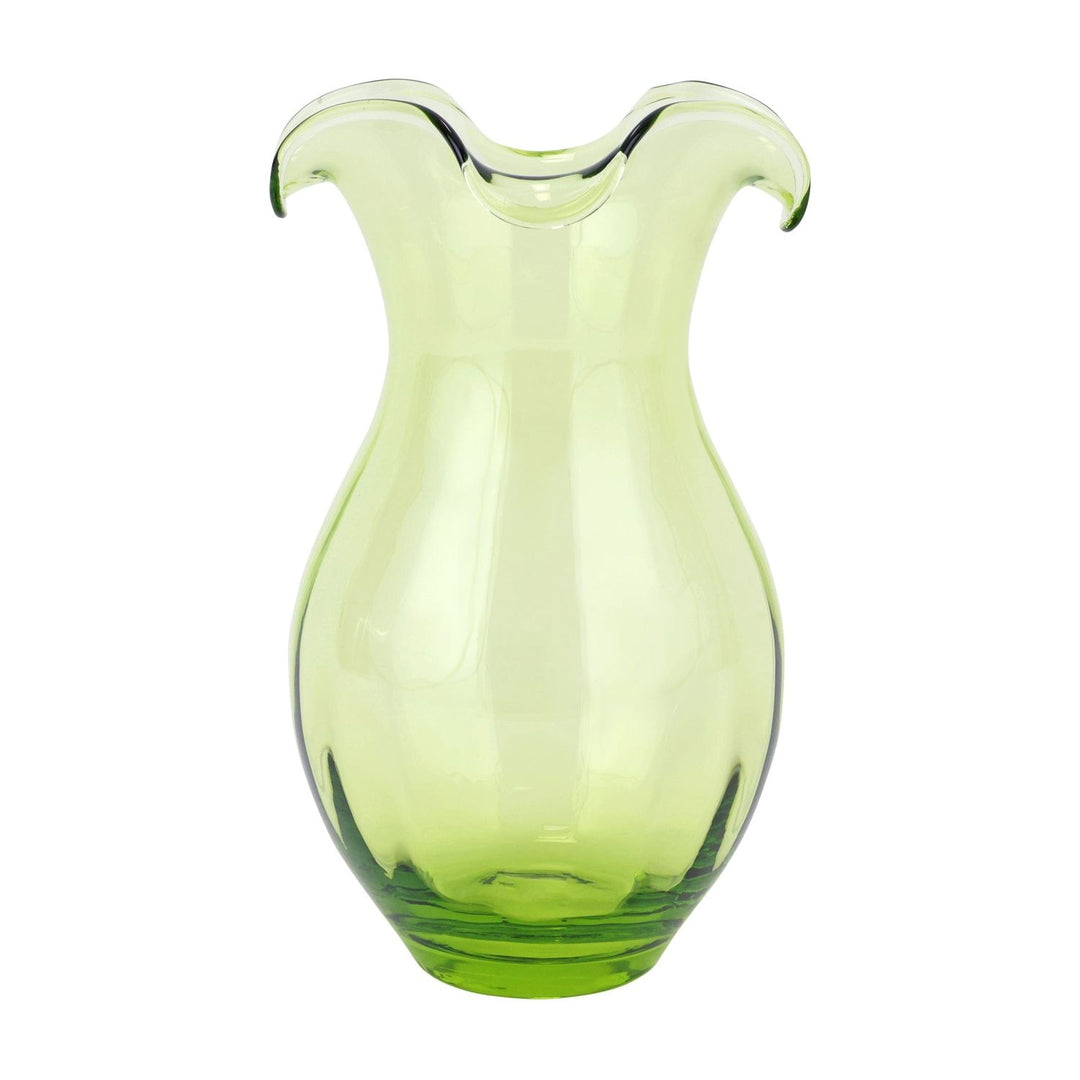 Hibiscus Glass Vertical Fluted Vase