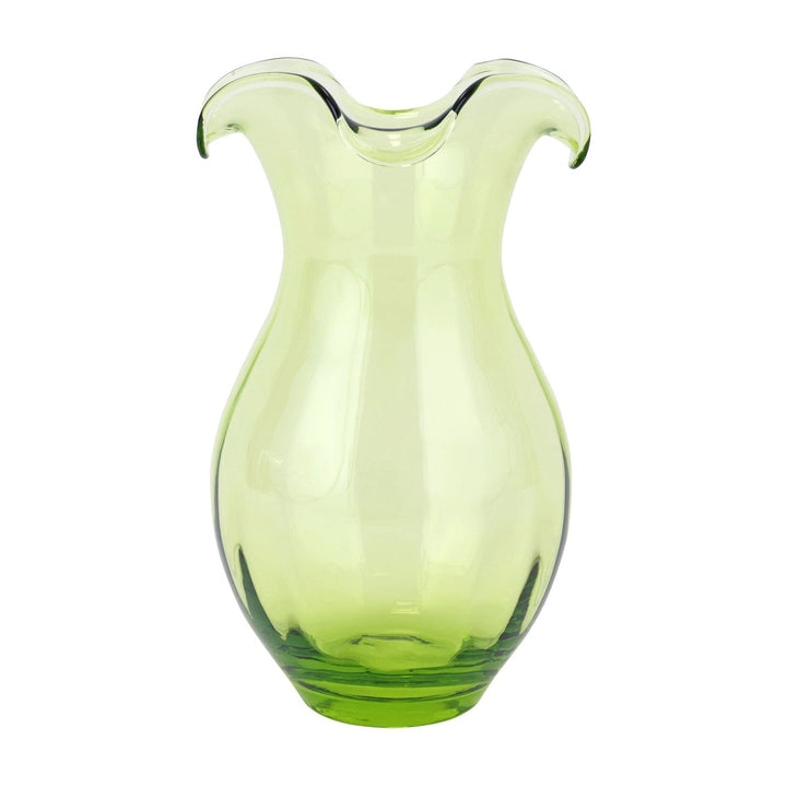 Hibiscus Glass Vertical Fluted Vase