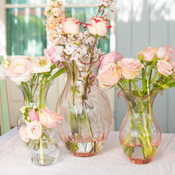 Hibiscus Glass Vertical Fluted Vase