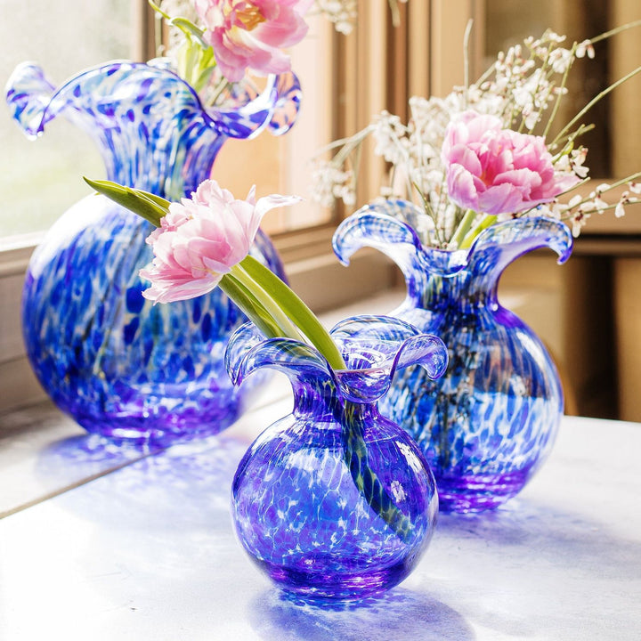 Hibiscus Glass Fluted Vase
