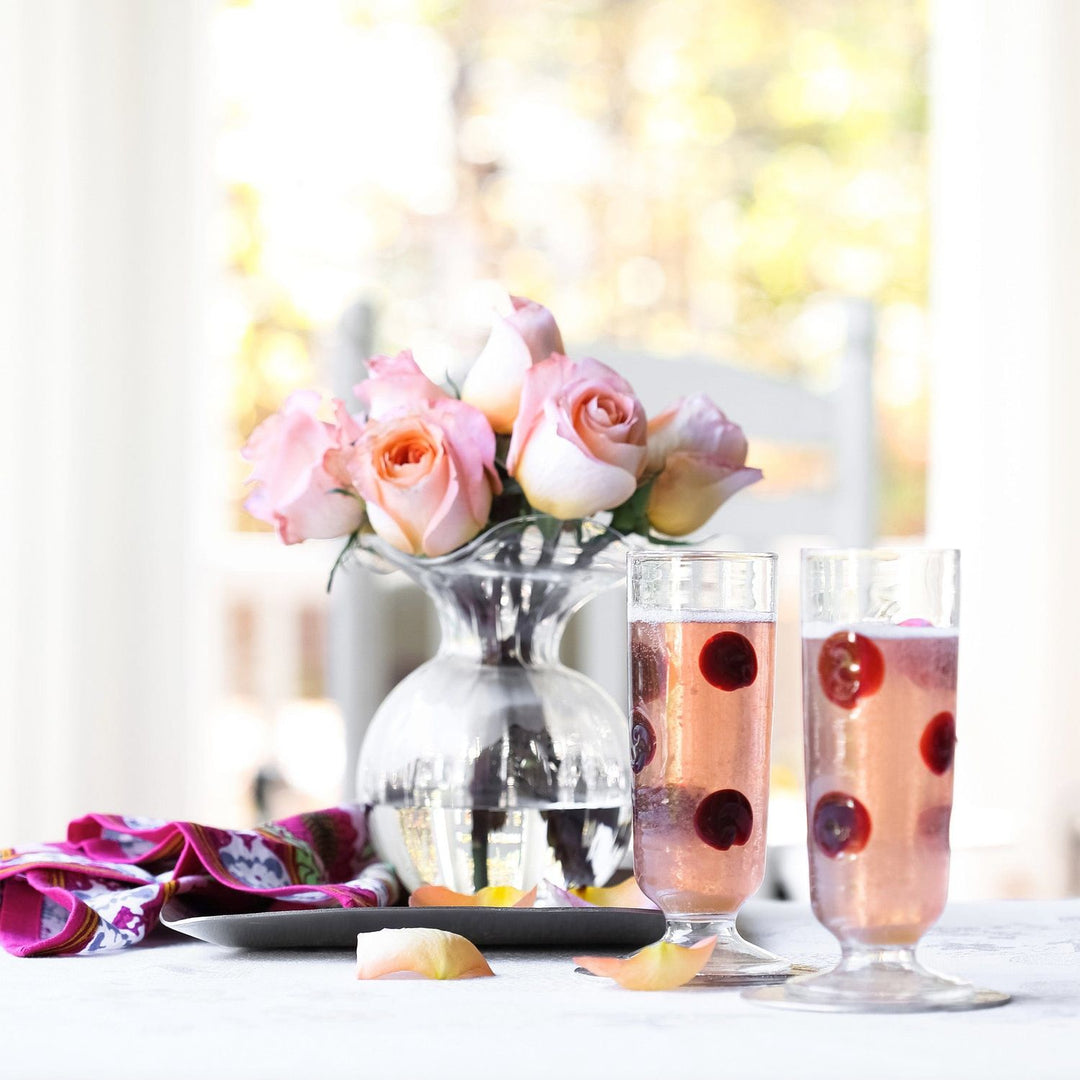 Hibiscus Glass Fluted Vase