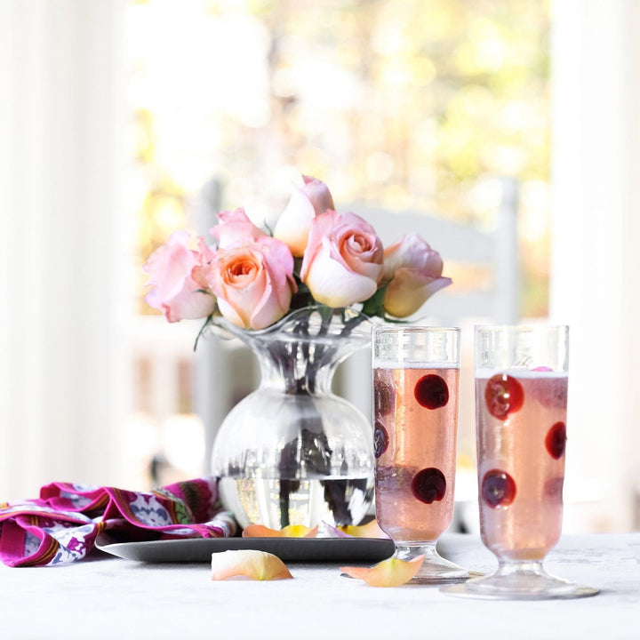 Hibiscus Glass Fluted Vase