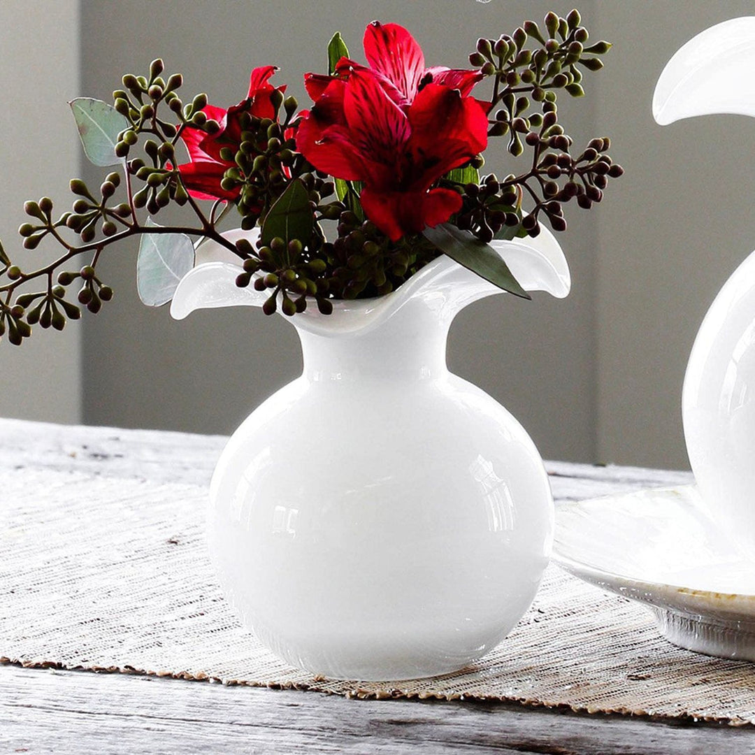 Hibiscus Glass Fluted Vase