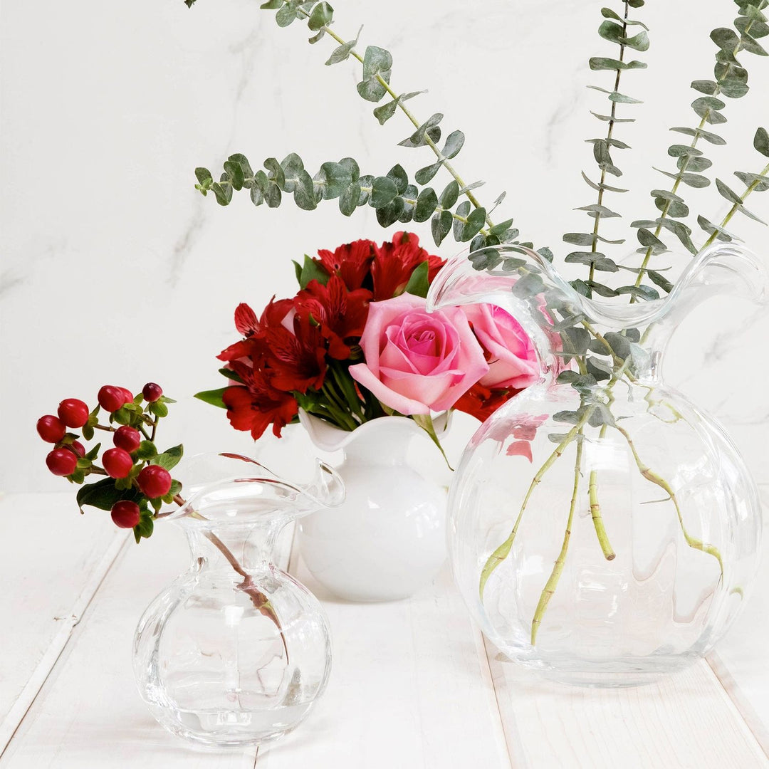 Hibiscus Glass Fluted Vase