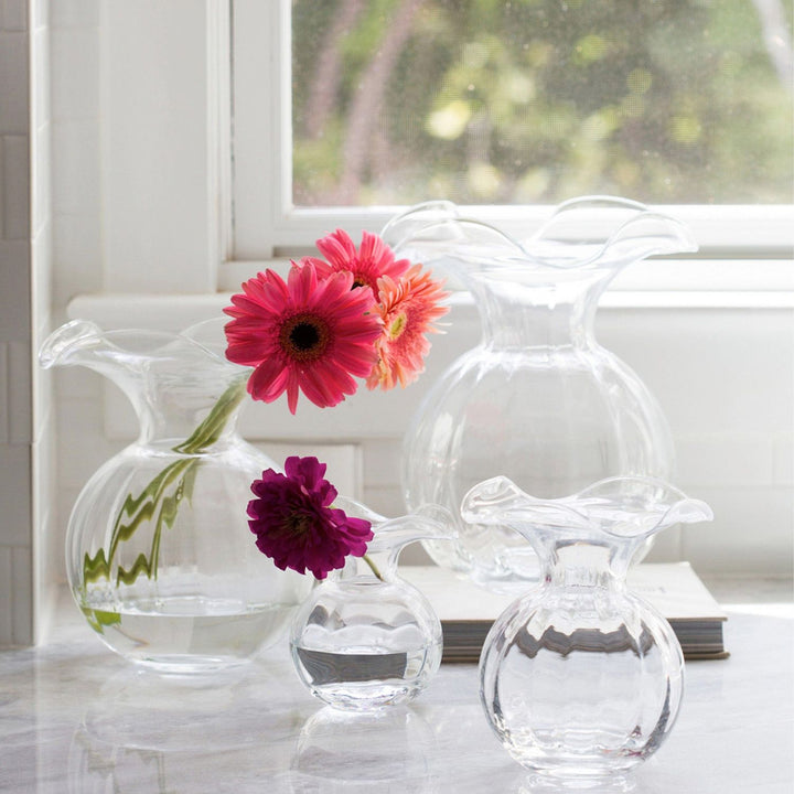 Hibiscus Glass Fluted Vase