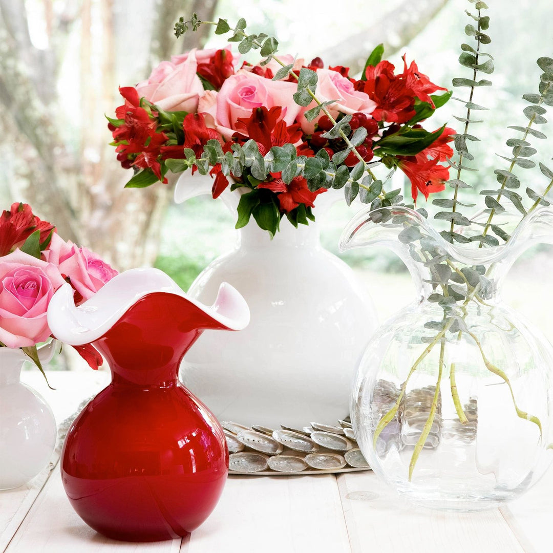 Hibiscus Glass Fluted Vase