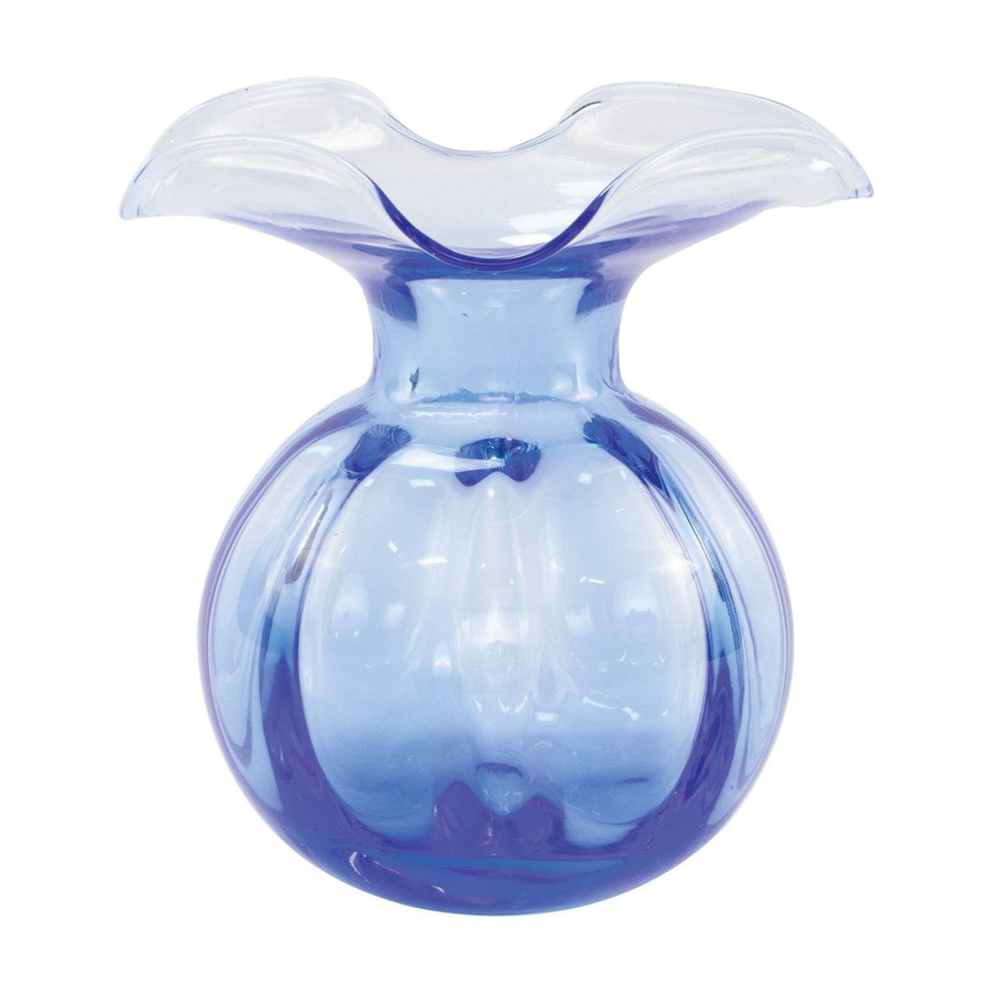 Hibiscus Glass Fluted Vase - Cobalt / Medium