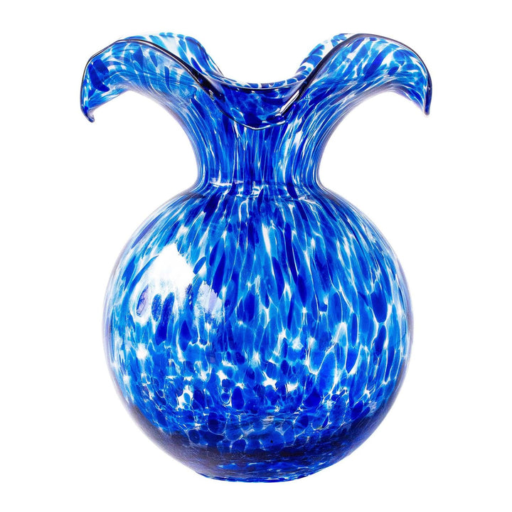 Hibiscus Glass Fluted Vase - Cobalt Tortoiseshell / Medium
