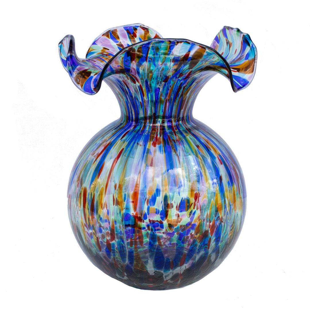 Hibiscus Glass Fluted Vase