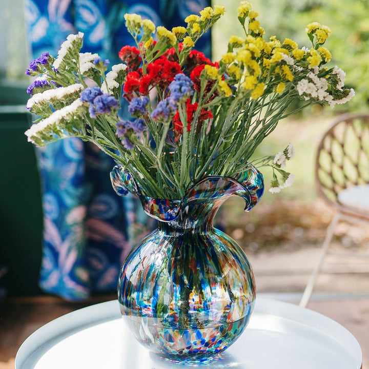 Hibiscus Glass Fluted Vase
